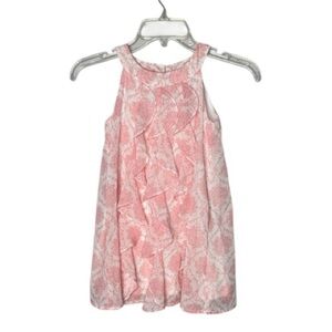 Disney Girl’s Belle Beauty And The Beast Pink and White Ruffle Top.